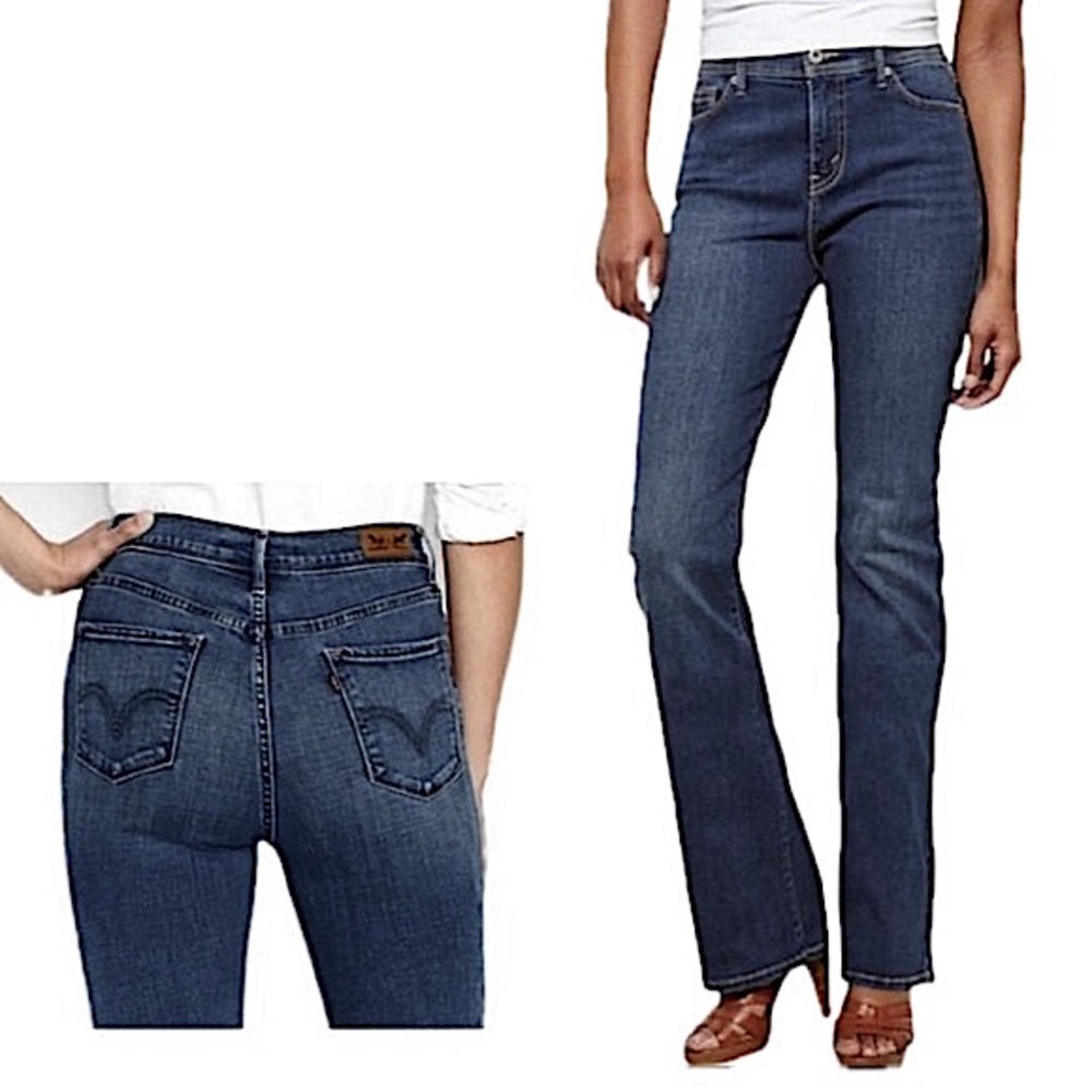 Levi's 512 Perfectly Slimming Boot Cut Dark Wash Jeans Size 6